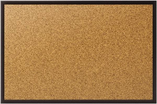 Quartet - 72" Wide x 48" High Open Cork Bulletin Board - Natural (Color) - Apex Tool & Supply