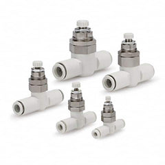 SMC PNEUMATICS - Speed & Flow Control Valves Valve Type: Flow Control Offset Inline Tube Outside Diameter (Inch): 3/8 - Apex Tool & Supply