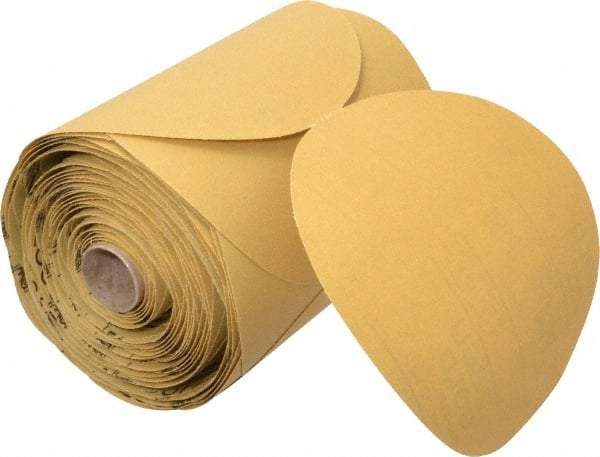 3M - 6" Diam, 150 Grit Aluminum Oxide Adhesive PSA Disc - Very Fine Grade, Gold, A Weighted Backing, Flexible, Use with Random Orbital Sanders - Apex Tool & Supply