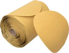 3M - 6" Diam, 150 Grit Aluminum Oxide Adhesive PSA Disc - Very Fine Grade, Gold, A Weighted Backing, Flexible, Use with Random Orbital Sanders - Apex Tool & Supply