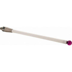 Renishaw - 0.2362 Inch Ball Diameter, Ceramic Stem, M4 Thread, Ruby Point Ball Tip CMM Stylus - 3-31/64 Inch Working Length, 0.1772 Inch Stem Diameter, 3-15/16 Inch Overall Length - Apex Tool & Supply