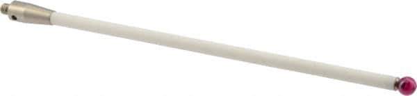 Renishaw - 0.24 Inch Ball Diameter, Ceramic Stem, M4 Thread, Ruby Point Ball Tip CMM Stylus - 5.315 Inch Working Length, 0.1772 Inch Stem Diameter, 5.9055 Inch Overall Length - Apex Tool & Supply