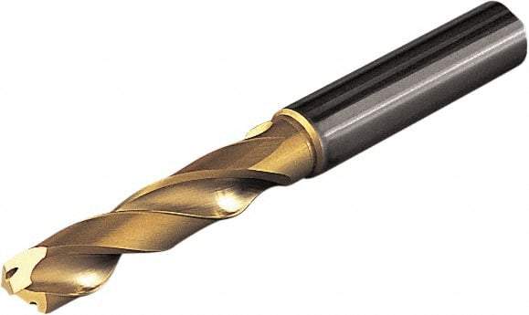 Seco - 10.9mm 140° Solid Carbide Jobber Drill - Multilayer TiAlN Finish, Right Hand Cut, Spiral Flute, Straight Shank, 118mm OAL - Apex Tool & Supply