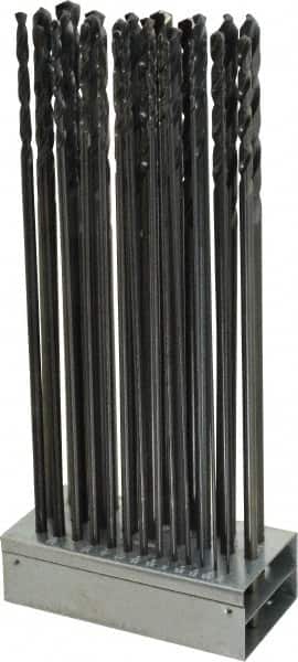 Hertel - 1/16 to 1/2", 135° Point, Black Oxide Finish, Aircraft Extension Length Drill Bit Set - Apex Tool & Supply