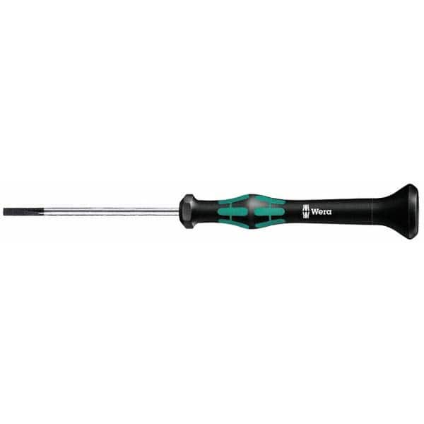 Wera - 1mm Blade Width, 137mm OAL, Precision Slotted Screwdriver - Apex Tool & Supply