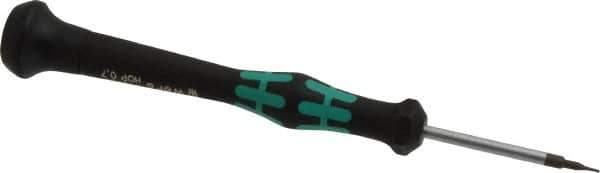 Wera - 0.7mm Precision Miniature Hex Driver - 1-9/16" Bade Length, Ergonomic with Spinning Cap Handle, 1-9/16" OAL - Apex Tool & Supply