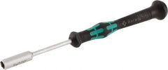 Wera - 7/32" Solid Shaft Precision Nutdriver - Ergonomic Handle, 6-1/4" OAL - Apex Tool & Supply