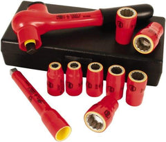 Wiha - 10 Piece 3/8" Drive Socket Set - 8 Points, 8mm to 19mm Range, Metric Measurement Standard - Apex Tool & Supply