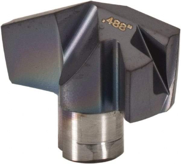 Iscar - Series ICP, 12.4mm Diam Grade IC908 140° Replaceable Drill Tip - Carbide, TiAlN Finish, 12 Seat Size - Apex Tool & Supply