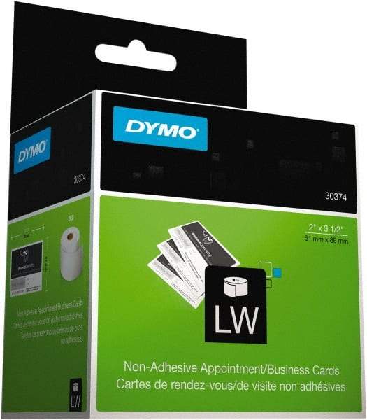 Dymo - 2" Wide x 3-1/2" Long, White Appointment Card Label - For DYMO LabelWriter Printers - Apex Tool & Supply