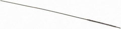 Brush Research Mfg. - 1/32" Diam Helical Stainless Steel Tube Brush - Single Spiral, 0.002" Filament Diam, 5/8" Brush Length, 3" OAL - Apex Tool & Supply
