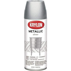 Krylon - Silver, Metallic, Aerosol Spray Paint - 15 to 20 Sq Ft per Can, 16 oz Container - Apex Tool & Supply