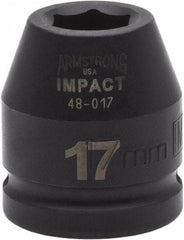 Armstrong - 3/4" Drive 17mm Standard Impact Socket - 6 Points, 1-7/8" OAL - Apex Tool & Supply