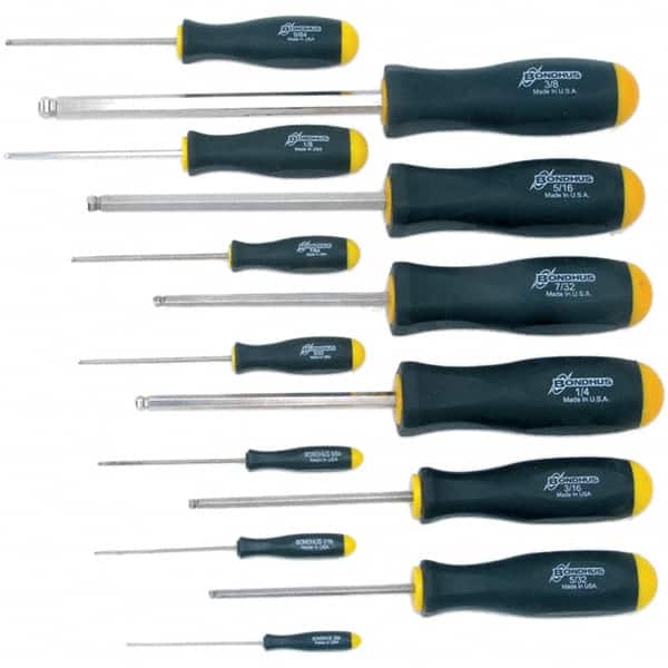 Bondhus - Hex Driver Sets Tool Type: Ball End Size Range (Inch): 0.050 - 3/8 - Apex Tool & Supply