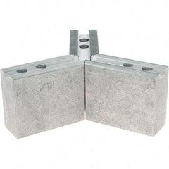 Abbott Workholding Products - 1.5mm x 60° Serrated Attachment, Square Soft Lathe Chuck Jaw - 3 Jaws, Aluminum, 63/64" Btw Mount Hole Ctrs, 4" Long x 1-1/2" Wide x 3" High, 0.5512" Groove, 0.4724" & 12mm Fastener - Apex Tool & Supply