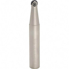 Iscar - 3/8" Cut Diam, 1/2" Shank Diam, 6" OAL, Indexable Ball Nose End Mill - 2" Head Length, Straight Shank, HCM D.38 Toolholder, HBR-QF, HCR Insert - Apex Tool & Supply