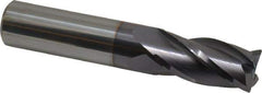 Niagara Cutter - 5/8", 4 Flute, Single End, Solid Carbide, 0.03" Corner Radius End Mill - 3-1/2" OAL, 30° Helix, Right Hand Flute, 1-1/4" LOC, Right Hand Cut - Apex Tool & Supply