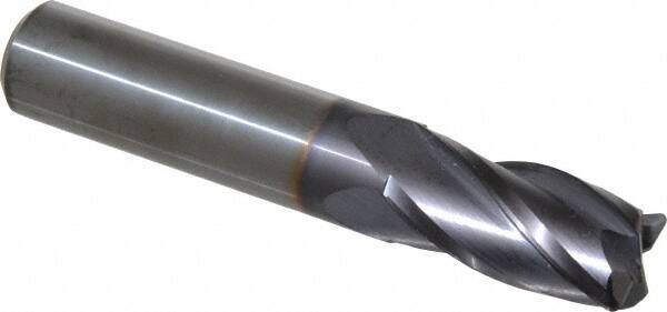 Niagara Cutter - 5/8", 4 Flute, Single End, Solid Carbide, 0.06" Corner Radius End Mill - 3-1/2" OAL, 30° Helix, Right Hand Flute, 1-1/4" LOC, Right Hand Cut - Apex Tool & Supply