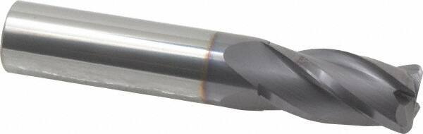Niagara Cutter - 5/8", 4 Flute, Single End, Solid Carbide, 0.09" Corner Radius End Mill - 3-1/2" OAL, 30° Helix, Right Hand Flute, 1-1/4" LOC, Right Hand Cut - Apex Tool & Supply