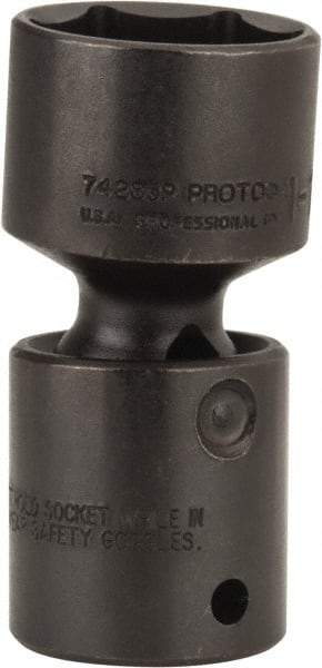 Proto - 1/2" Drive 1-1/8" Standard Universal Impact Socket - 6 Points, 3" OAL - Apex Tool & Supply