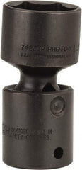 Proto - 1/2" Drive 1-1/8" Standard Universal Impact Socket - 6 Points, 3" OAL - Apex Tool & Supply
