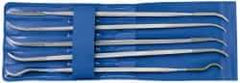 PFERD - 5 Piece Diamond Pattern File Set - 6" Long, Medium Coarseness, Set Includes Crossing Oval, Square, Three Square, Round, Hand Flat - Apex Tool & Supply