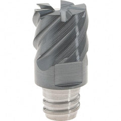 Iscar - MM EC Grade IC903 Carbide End Milling Tip Insert - AlTiN Finish, 6 Flutes, 12mm Cutting Diam, 9mm Depth of Cut, 16.5mm Extension, 50° Helix - Apex Tool & Supply