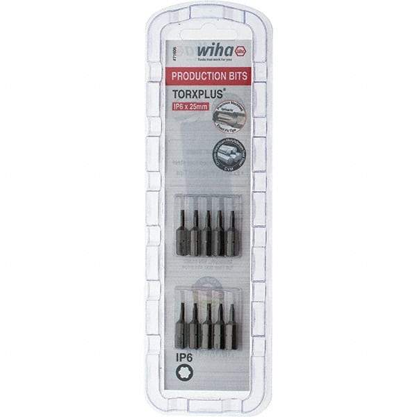 Wiha - 1/4" Drive IP6 Torx Plus Screwdriver Bit - 1" OAL, Insert Bit - Apex Tool & Supply