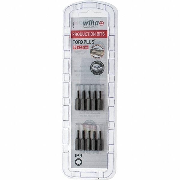 Wiha - 1/4" Drive IP9 Torx Plus Screwdriver Bit - 1" OAL, Insert Bit - Apex Tool & Supply