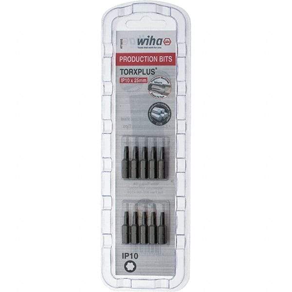 Wiha - 1/4" Drive IP10 Torx Plus Screwdriver Bit - 1" OAL, Insert Bit - Apex Tool & Supply