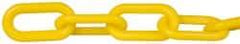 PRO-SAFE - 100' Long x 2" Wide Plastic Chain - Yellow - Apex Tool & Supply