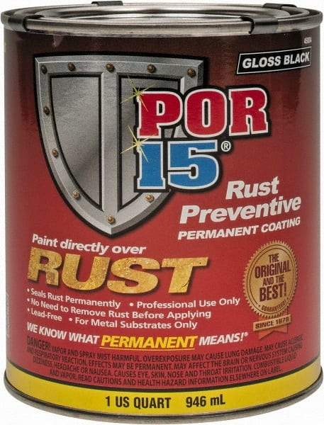 POR-15 - 1 Quart, Black, Rust Preventative Paint - Comes in Can - Apex Tool & Supply