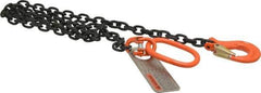 Pewag - 5' Long, 2,100 Lb Basket Capacity, 2,100 Lb Vertical Capacity, Alloy Steel Web Sling - SOS Chain Sling, 7/32" Diam Chain, Silver (Color), with Sling Hook & Master Link - Apex Tool & Supply