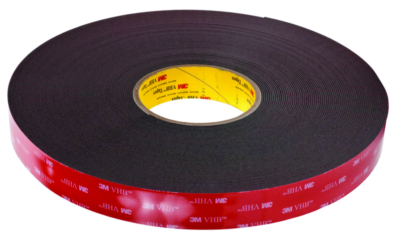 List 5952 1" x 36 yds VHB Acrylic Foam Tape - Black - Apex Tool & Supply