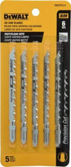 DeWALT - 4" Long, 6 Teeth per Inch, Cobalt Jig Saw Blade - Toothed Edge, 1/4" Wide x 0.06" Thick, T-Shank - Apex Tool & Supply