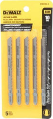 DeWALT - 4" Long, 10 Teeth per Inch, Cobalt Jig Saw Blade - Toothed Edge, 1/4" Wide x 0.06" Thick, T-Shank - Apex Tool & Supply