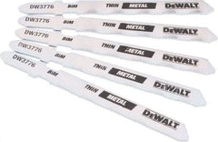 DeWALT - 3" Long, 24 Teeth per Inch, High Carbon Steel Jig Saw Blade - Toothed Edge, 0.3" Wide x 0.035" Thick, T-Shank - Apex Tool & Supply