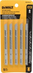 DeWALT - 4" Long, 8 Teeth per Inch, High Carbon Steel Jig Saw Blade - Toothed Edge, 1/4" Wide x 0.06" Thick, U-Shank - Apex Tool & Supply