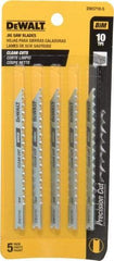 DeWALT - 4" Long, 10 Teeth per Inch, High Carbon Steel Jig Saw Blade - Toothed Edge, 1/4" Wide x 0.06" Thick, U-Shank - Apex Tool & Supply