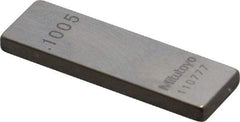 Mitutoyo - 0.1005" Rectangular Steel Gage Block - Accuracy Grade 0, Includes Certificate of Inspection - Apex Tool & Supply