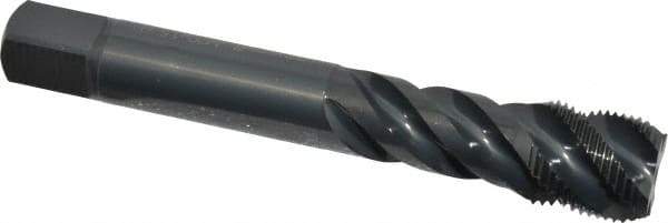OSG - M20x1.50 Metric Fine 4 Flute 6H Modified Bottoming Spiral Flute Tap - Vanadium High Speed Steel, Oxide Finish, 4.921" OAL, Right Hand Flute, Right Hand Thread - Apex Tool & Supply