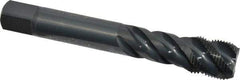 OSG - M20x1.50 Metric Fine 4 Flute 6H Modified Bottoming Spiral Flute Tap - Vanadium High Speed Steel, Oxide Finish, 4.921" OAL, Right Hand Flute, Right Hand Thread - Apex Tool & Supply
