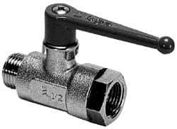 Legris - 1/8" Pipe, Brass Standard Ball Valve - 1 Piece, Inline - One Way Flow, MBSPP x FBSPP Ends, Lever Handle, 580 WOG - Apex Tool & Supply