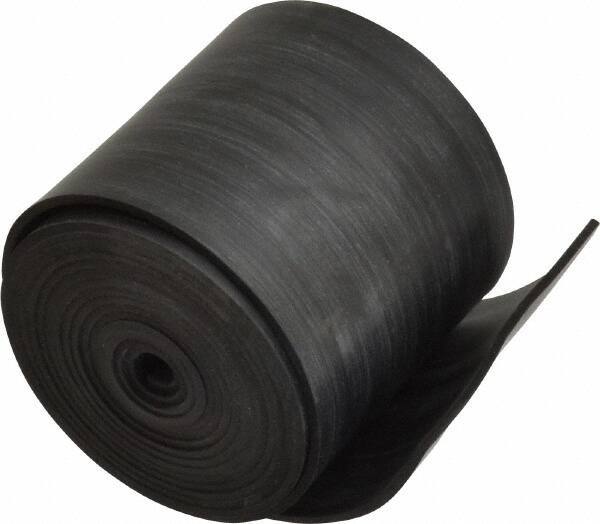 Made in USA - 1/16" Thick x 2" Wide x 60" Long, Plain Backed Buna-N Rubber Strip - Stock Length, 60 Shore A Durometer, 2,500 psi Tensile Strength, -20 to 170°F, Black - Apex Tool & Supply