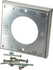 Hubbell Wiring Device-Kellems - Electrical Outlet Box Steel Raised Cover - 4" Overall Width - Apex Tool & Supply