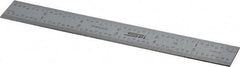 SPI - 6" Long, 1/100, 1/64, 1/32, 1/10" Graduation, Rigid Steel Rule - 5R Graduation Style, 3/4" Wide, Silver, Satin Chrome Finish - Apex Tool & Supply