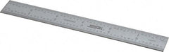 SPI - 6" Long, 1/64, 1/32" and 0.5, 1mm Graduation, Rigid Steel Rule - English/Metric Graduation Style, 3/4" Wide, Silver, Satin Chrome Finish - Apex Tool & Supply