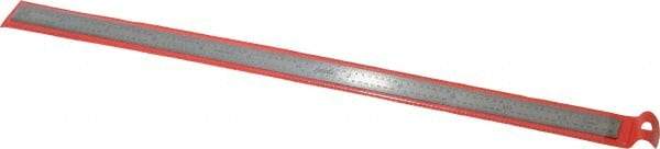 SPI - 12" Long, 1/64, 1/32" and 0.5, 1mm Graduation, Flexible Stainless Steel Rule - English/Metric Graduation Style, 1/2" Wide, Silver, Polished Finish - Apex Tool & Supply