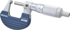 Mitutoyo - 0 to 1" Range, 0.0001" Graduation, Mechanical Outside Micrometer - Ratchet Stop Thimble, Accurate to 0.0001" - Apex Tool & Supply