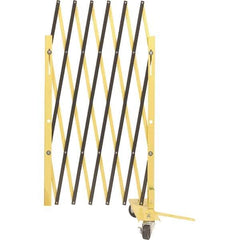 Illinois Engineered Products - 40" High Portable Barrier Gates - Galvanized Steel, Yellow/Black - Apex Tool & Supply